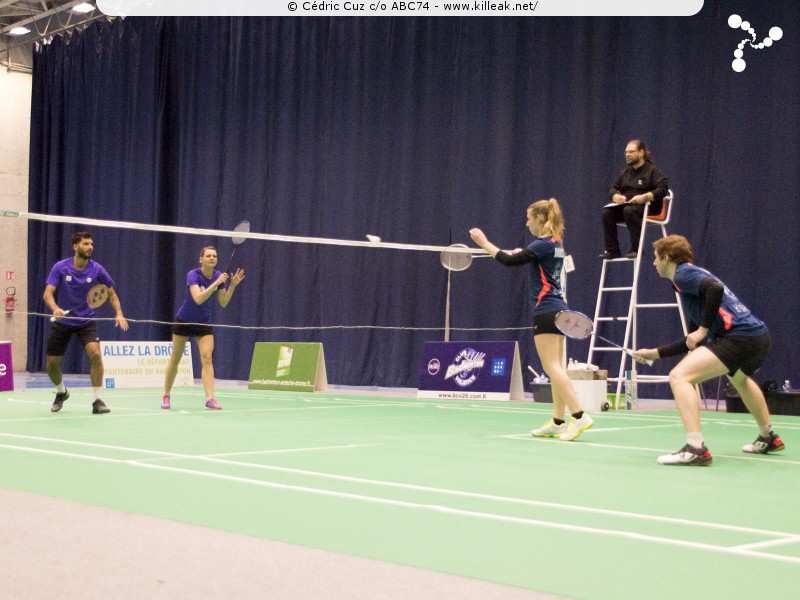 Interclubs Nationaux de Badminton - saison 2018-2019 N3 - Journée 7 - ABC74 x BCV26. – « National 3 de Badminton 2018-2019 - ABC74 x BCV26 » – Septième journée de Nationale 3 pour l'équipe d'Annecy qui se déplaçait à Valence. – mots associés : annecy badminton club, badminton