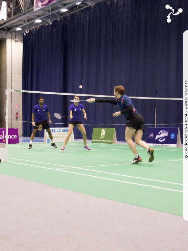 Interclubs Nationaux de Badminton - saison 2018-2019 N3 - Journée 7 - ABC74 x BCV26. – « National 3 de Badminton 2018-2019 - ABC74 x BCV26 » – Septième journée de Nationale 3 pour l'équipe d'Annecy qui se déplaçait à Valence. – mots associés : annecy badminton club, badminton