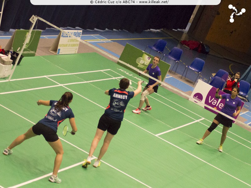 Interclubs Nationaux de Badminton - saison 2018-2019 N3 - Journée 7 - ABC74 x BCV26. – « National 3 de Badminton 2018-2019 - ABC74 x BCV26 » – Septième journée de Nationale 3 pour l'équipe d'Annecy qui se déplaçait à Valence. – mots associés : annecy badminton club, badminton