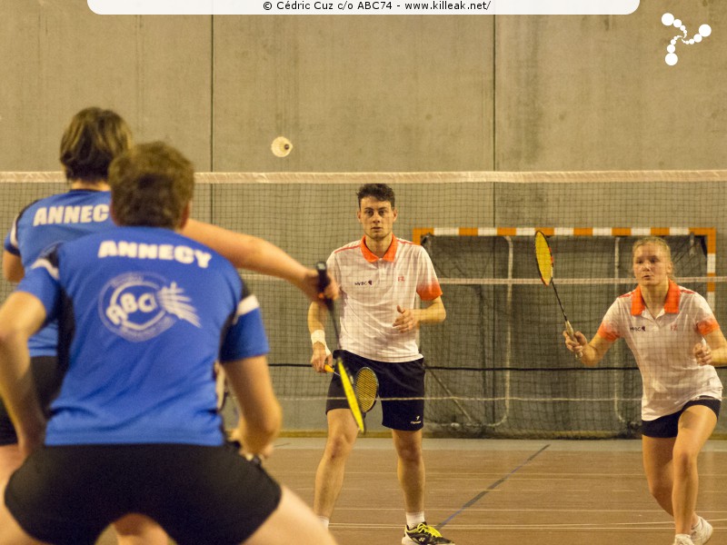 Interclubs Nationaux de Badminton - saison 2019-2020 N3 - Journée 7 - ABC74 x MVBC38. – « National 3 de Badminton 2019-2020 - ABC74 x MVBC38 » – Septième journée de Nationale 3 pour l'équipe d'Annecy qui accueillait Montalieu-Vercieu. – mots associés : badminton