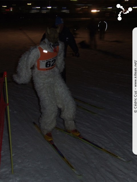 Ronde Nocturne du Dauphiné Libéré, édition 2010 - Première manche - le mer. 13.01.2010, à partir de 19h00 sur le Pâquier à Annecy, toujours transformé en stade de neige. – J'ai vu des vaches en VTT ou en roller, des clowns en roller aussi, mais j'avais encore jamais vu de loup en ski :D – « Ronde Nocturne du Dauphiné Libéré, édition 2010 - Première manche » – Ronde Nocturne du Dauphiné Libéré, édition 2010 - Première manche à Annecy. – mots associés : ski de fond