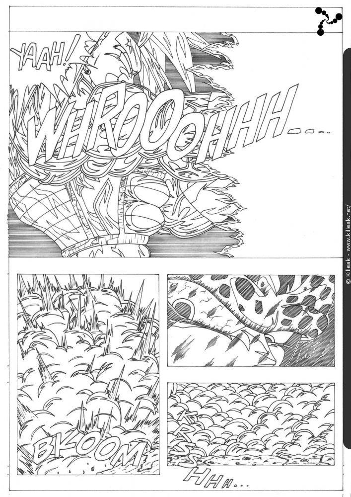 L'autre planche manquante... retrouvée aussi ! :D — « Trunks vs Cell, version 1998 (!) - feuillet 13 » — mots associés : dbz, dragon ball z, trunks