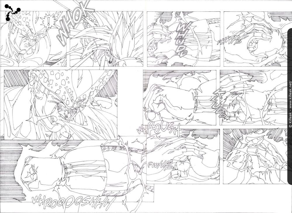 La >> version colorisée avait été publiée il y a quelques années en >> page 2... – « Trunks versus Cell, dessins des années 2000, feuillets 28-29 » – Trunks Super Saiyan Daï San Dankaï attaque Cell et le frappe d'un coup de tête en plein dans le nez... – mots associés : cell, dbz, dragon ball z, trunks